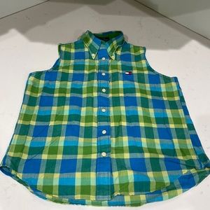 Tommy Tommy Hilfiger Y2K sleeveless picnic plaid button down 💕 women's 10
